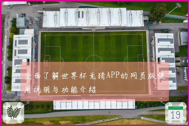 全面了解世界杯竞猜APP的网页版使用说明与功能介绍